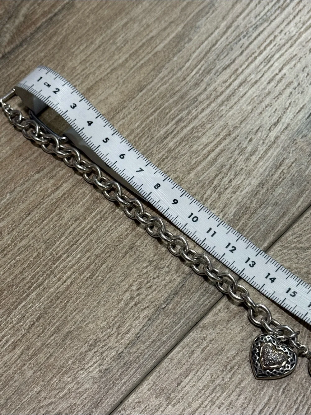 Judith Jack Heart Toggle Bracelet 925 Sterling Silver Diamond 14K Gold Vintage